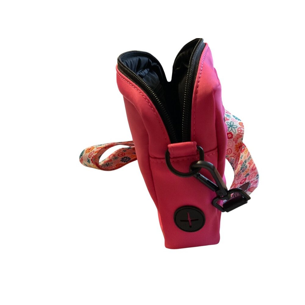 Mary Square Pink Crossbody Bag With Floral Strap & Black Lining - Picture 4 of 4